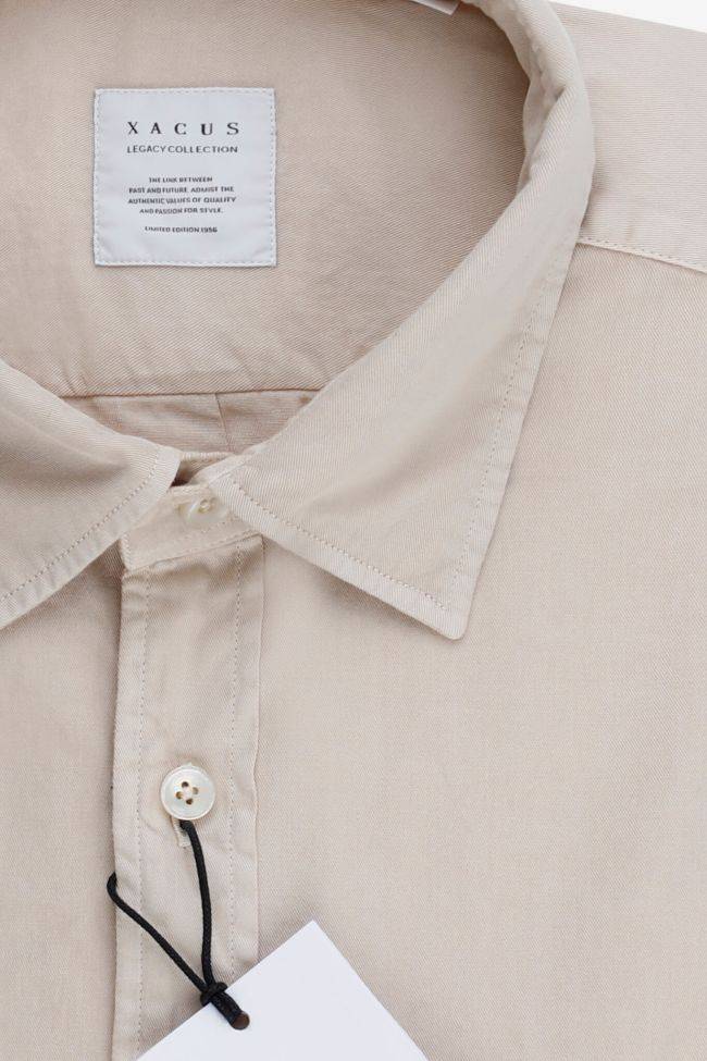 Xacus Hemd Herren Xacus Regular Einfarbig 100% Baumwolle Kragen Italienisch Lange Ärmel