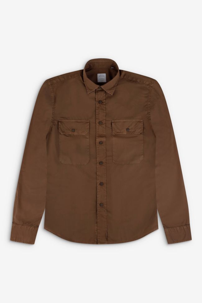 Xacus Hemd Herren Xacus Regular Einfarbig 100% Baumwolle Kragen Italienisch Lange Ärmel