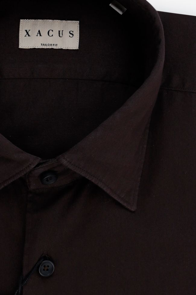 Xacus Hemd Herren Xacus Regular Einfarbig 100% Baumwolle Kragen Italienisch Lange Ärmel