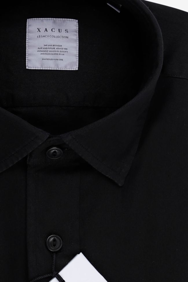 Xacus Hemd Herren Xacus Regular Einfarbig 100% Baumwolle Kragen Italienisch Lange Ärmel