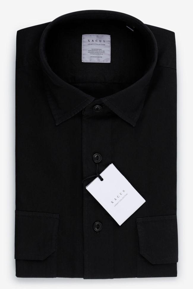 xacus Hemd Herren Xacus Regular Einfarbig 100% Baumwolle kragen Italienisch Lange Ärmel