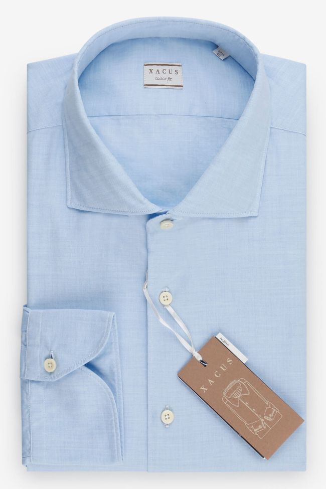 xacus Hemd Herren Xacus Regular Einfarbig 100% Baumwolle gewaschen kragen Französisch Lange Ärmel
