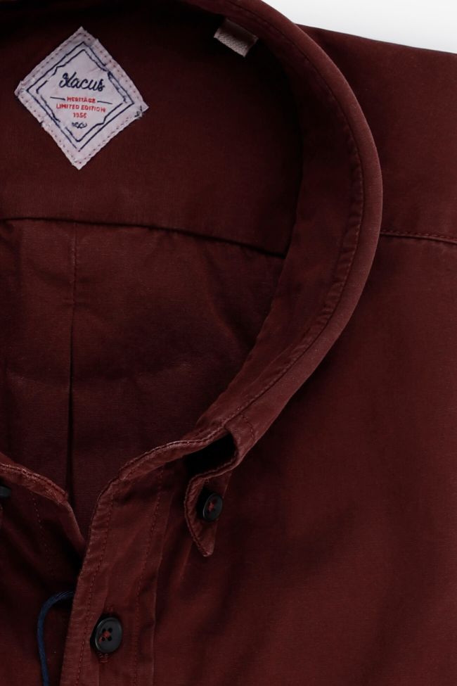Xacus Hemd Herren Xacus Regular Einfarbig 100% Baumwolle Kragen Button-Down Lange Ärmel