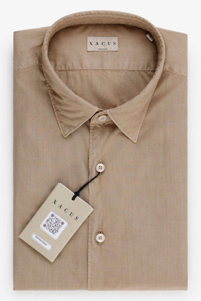 Xacus Hemd Herren Xacus Regular Einfarbig 100% Baumwolle Kragen Italienisch Lange Ärmel