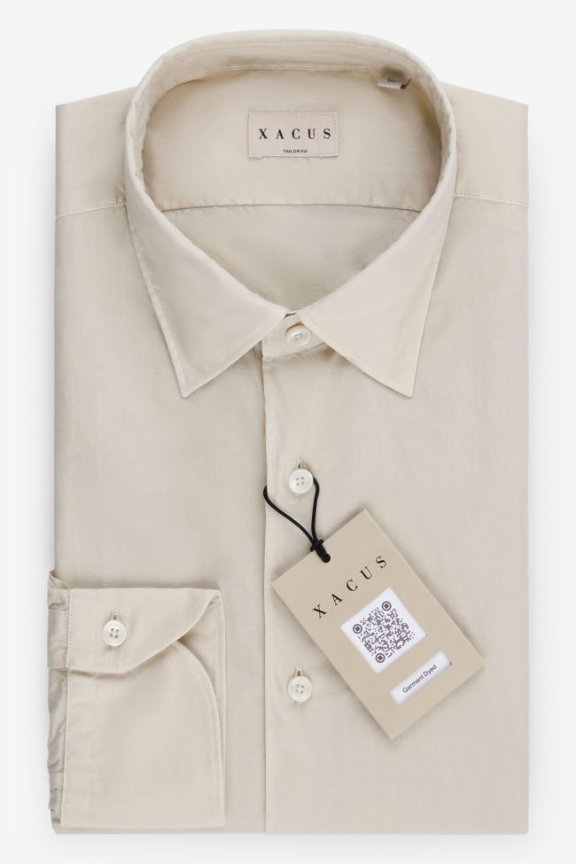 xacus Hemd Herren Xacus Regular Einfarbig 100% Baumwolle kragen Italienisch Lange Ärmel