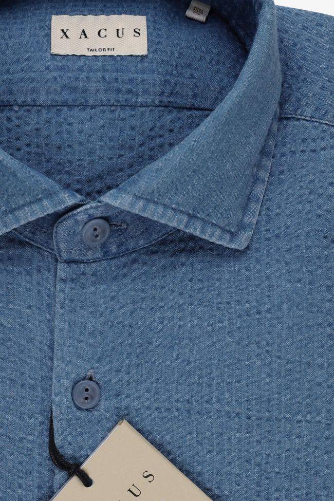 Xacus Hemd Herren Xacus Regular Einfarbig 100% Baumwolle Kragen Französisch Lange Ärmel
