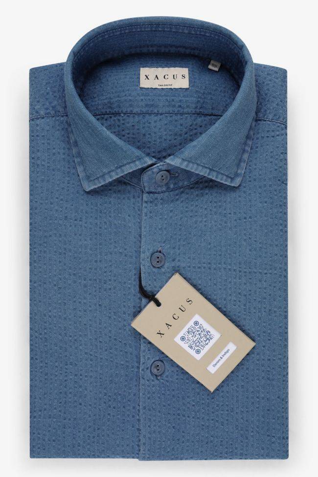 xacus Hemd Herren Xacus Regular Einfarbig 100% Baumwolle kragen Französisch Lange Ärmel