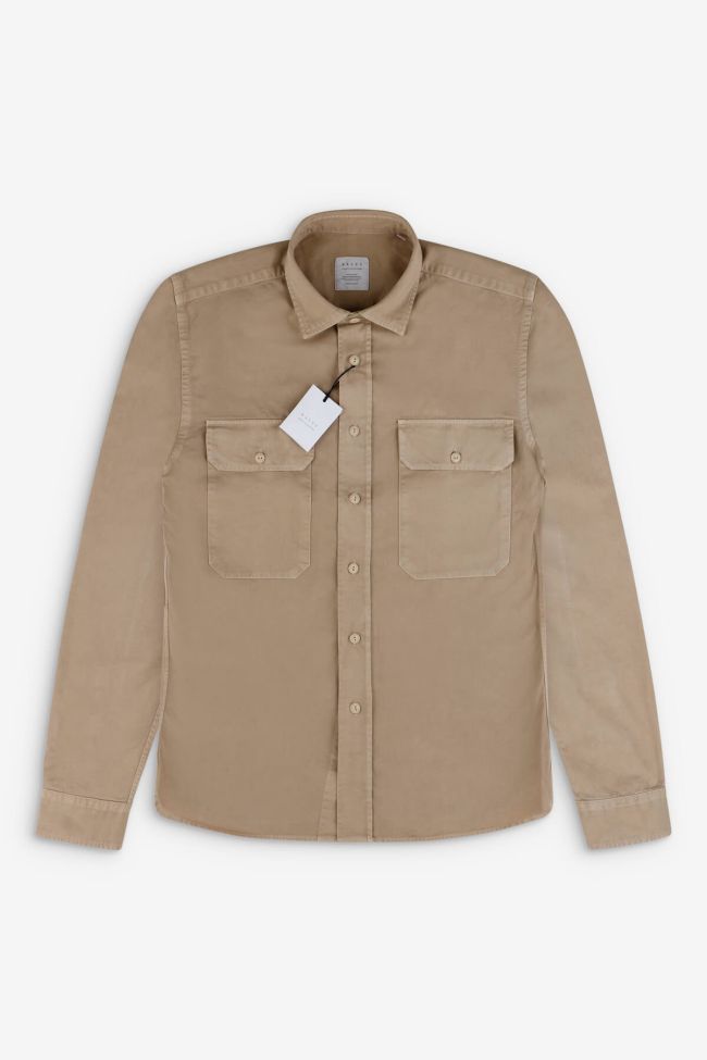 xacus Hemd Herren Xacus Regular Einfarbig 100% Baumwolle kragen Italienisch Lange Ärmel