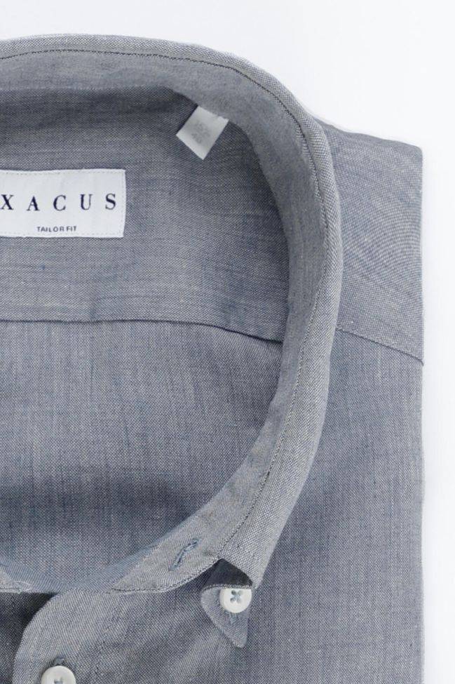 Xacus Hemd Herren Xacus Regular Einfarbig 100% Baumwolle Kragen Button-Down Lange Ärmel