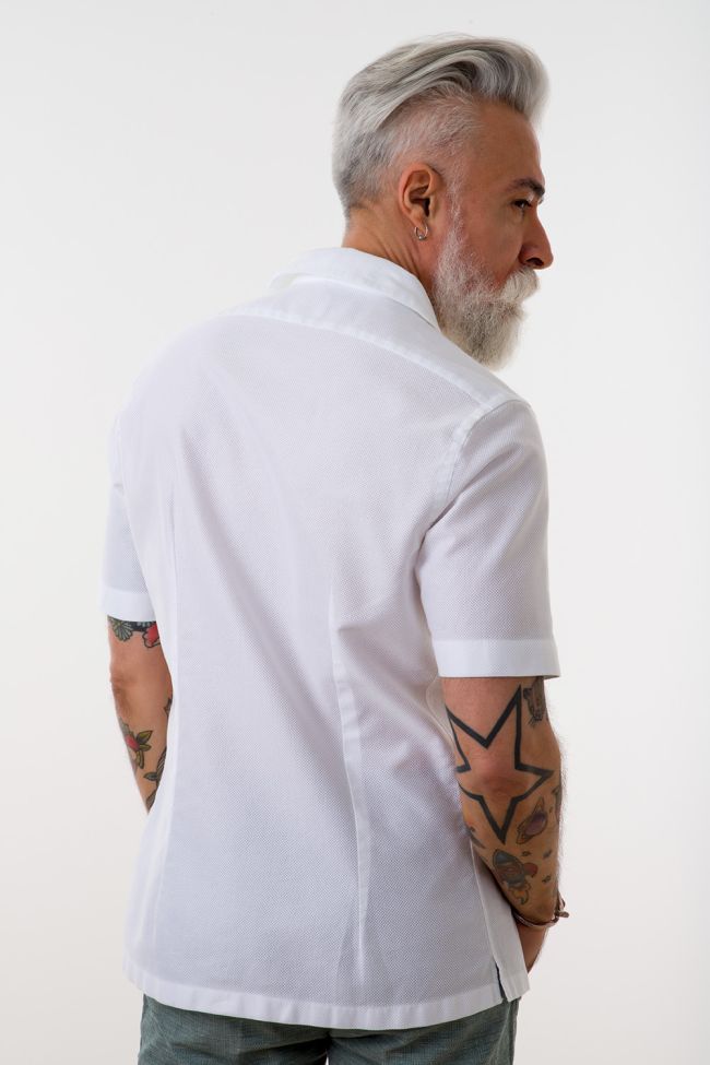 Xacus Hemd Herren Xacus Regular Einfarbig 100% Baumwolle Kragen Französisch Kurze Ärmel
