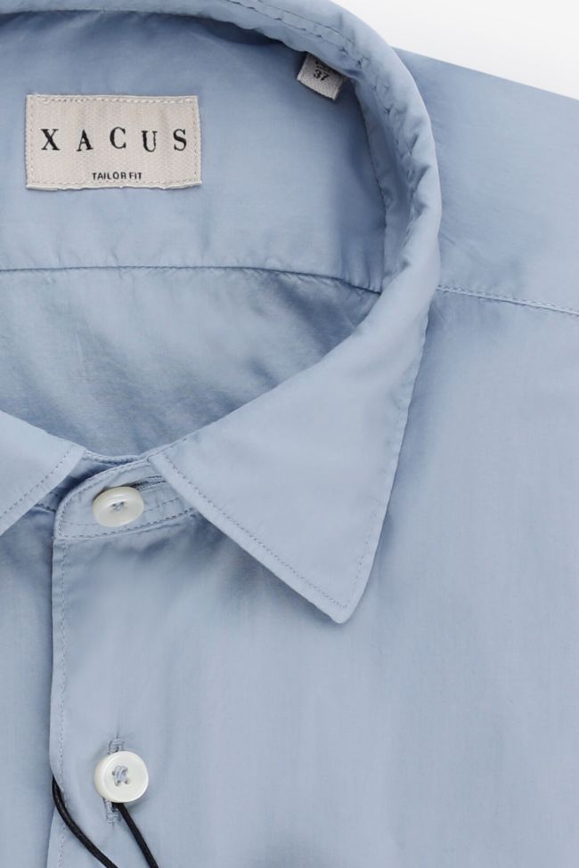 Xacus Hemd Herren Xacus Regular Einfarbig 100% Baumwolle Kragen Italienisch Lange Ärmel