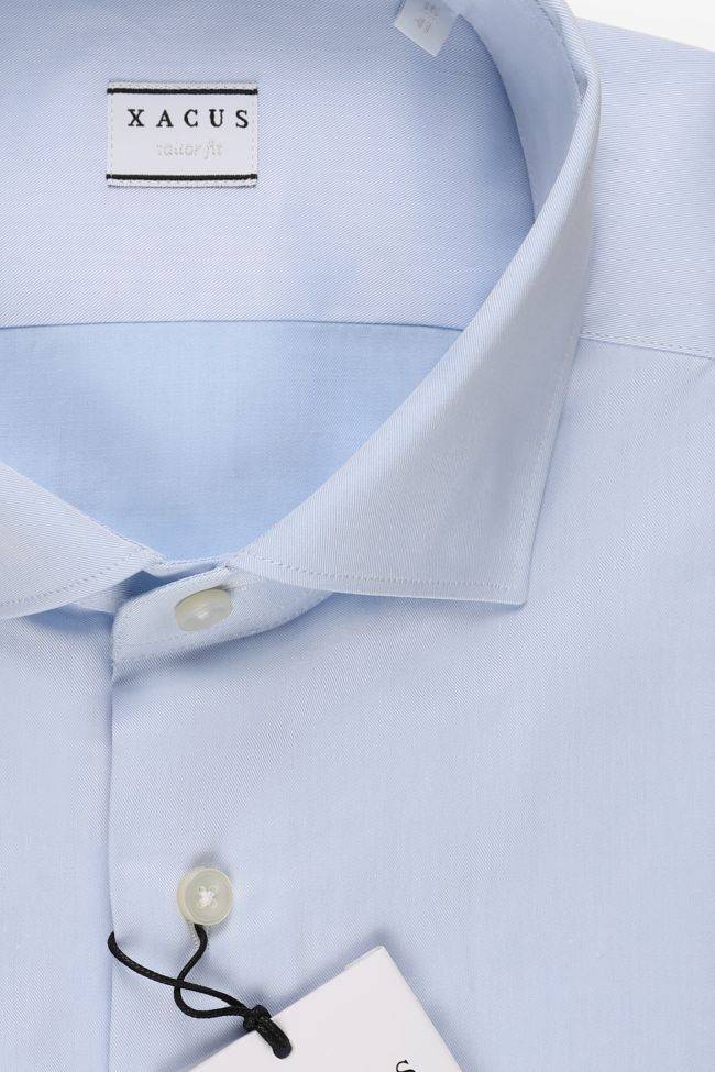 Xacus Hemd Herren Xacus Regular Einfarbig 100% Baumwolle Kragen Französisch Lange Ärmel