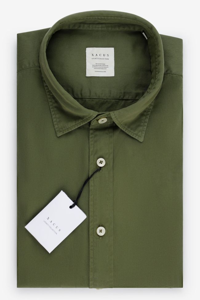 Xacus Hemd Herren Xacus Regular Einfarbig 100% Baumwolle Kragen Italienisch Lange Ärmel