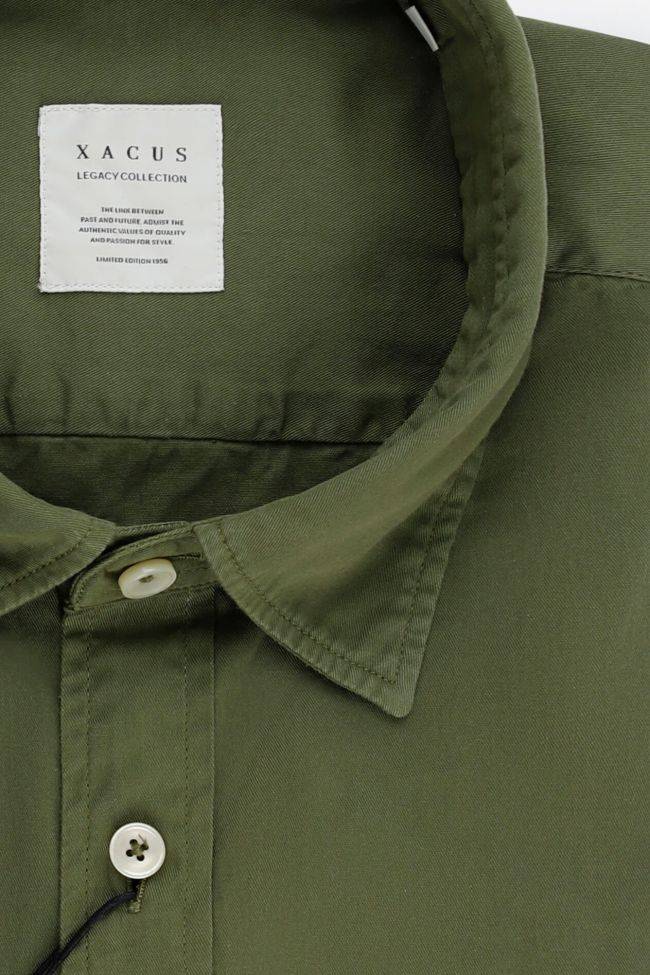 xacus Hemd Herren Xacus Regular Einfarbig 100% Baumwolle kragen Italienisch Lange Ärmel