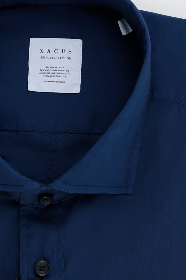 Xacus Hemd Herren Xacus Regular Einfarbig 100% Baumwolle Kragen Französisch Lange Ärmel
