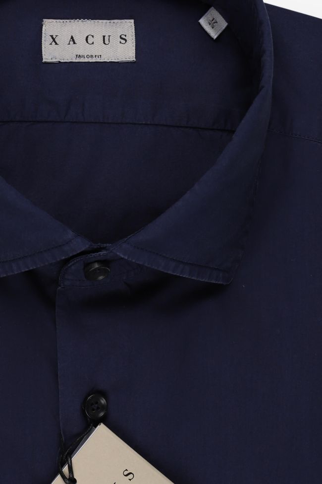 Xacus Hemd Herren Xacus Regular Einfarbig 100% Baumwolle Gewaschen Kragen Italienisch Lange Ärmel