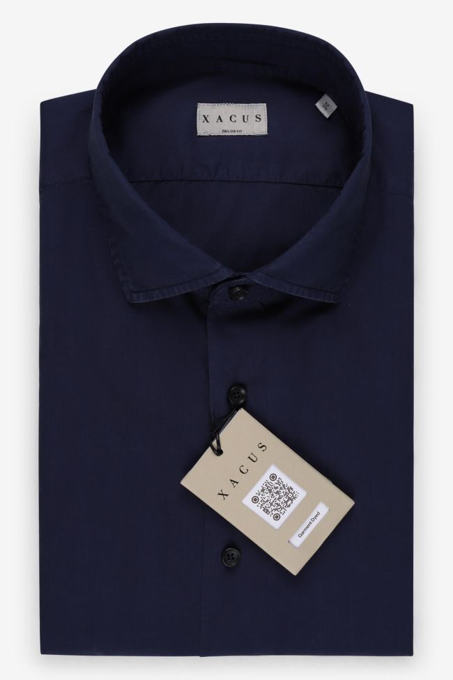 xacus Hemd Herren Xacus Regular Einfarbig 100% Baumwolle gewaschen kragen Italienisch Lange Ärmel
