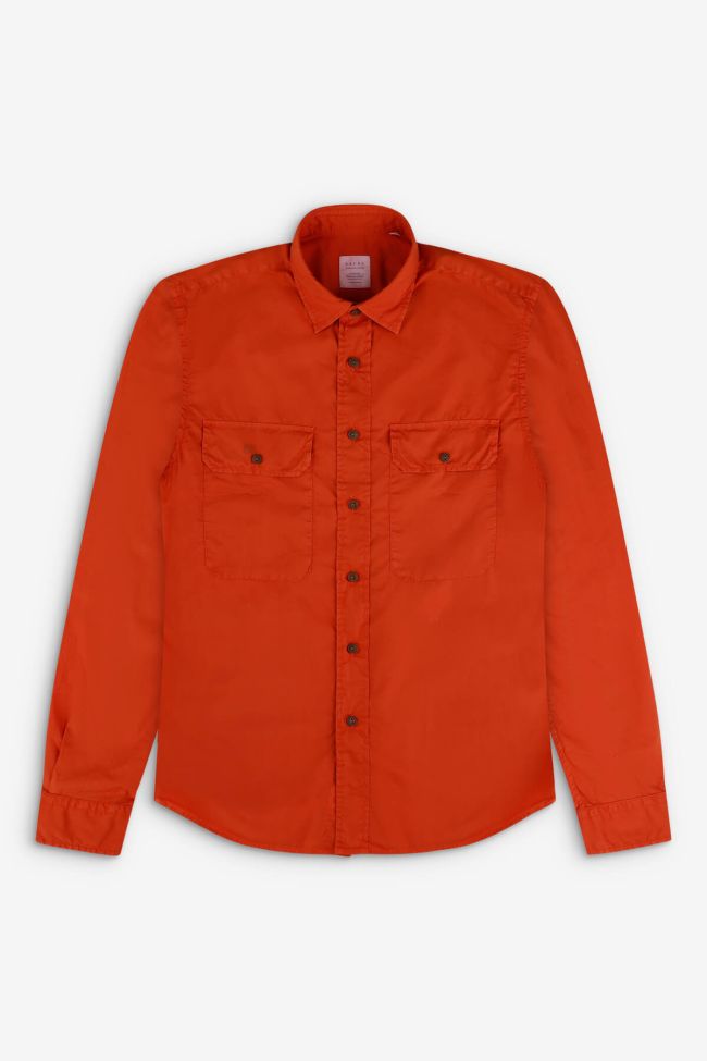 Xacus Hemd Herren Xacus Regular Einfarbig 100% Baumwolle Kragen Italienisch Lange Ärmel