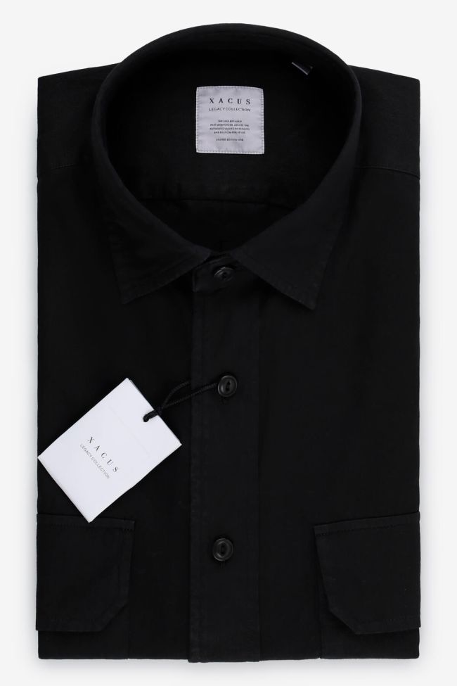 xacus Hemd Herren Xacus Regular Einfarbig 100% Baumwolle kragen Italienisch Lange Ärmel
