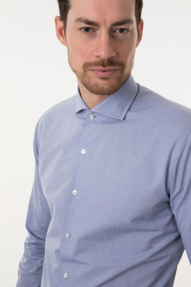 Xacus Hemd Herren Xacus Regular Einfarbig 100% Baumwolle Kragen Französisch Lange Ärmel