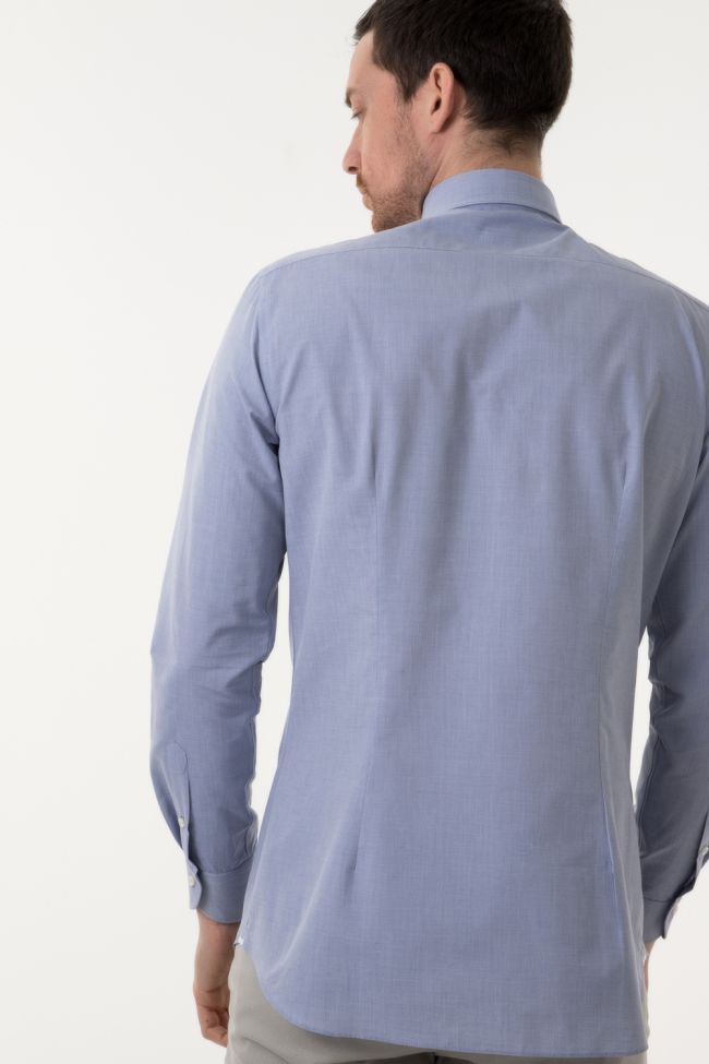 Xacus Hemd Herren Xacus Regular Einfarbig 100% Baumwolle Kragen Französisch Lange Ärmel