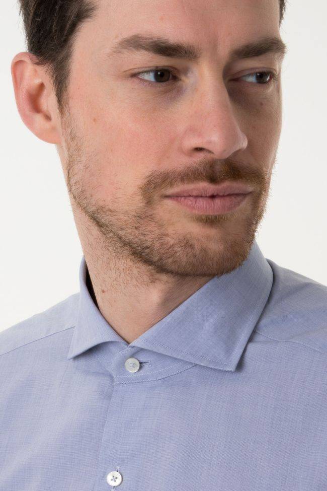 Xacus Hemd Herren Xacus Regular Einfarbig 100% Baumwolle Kragen Französisch Lange Ärmel