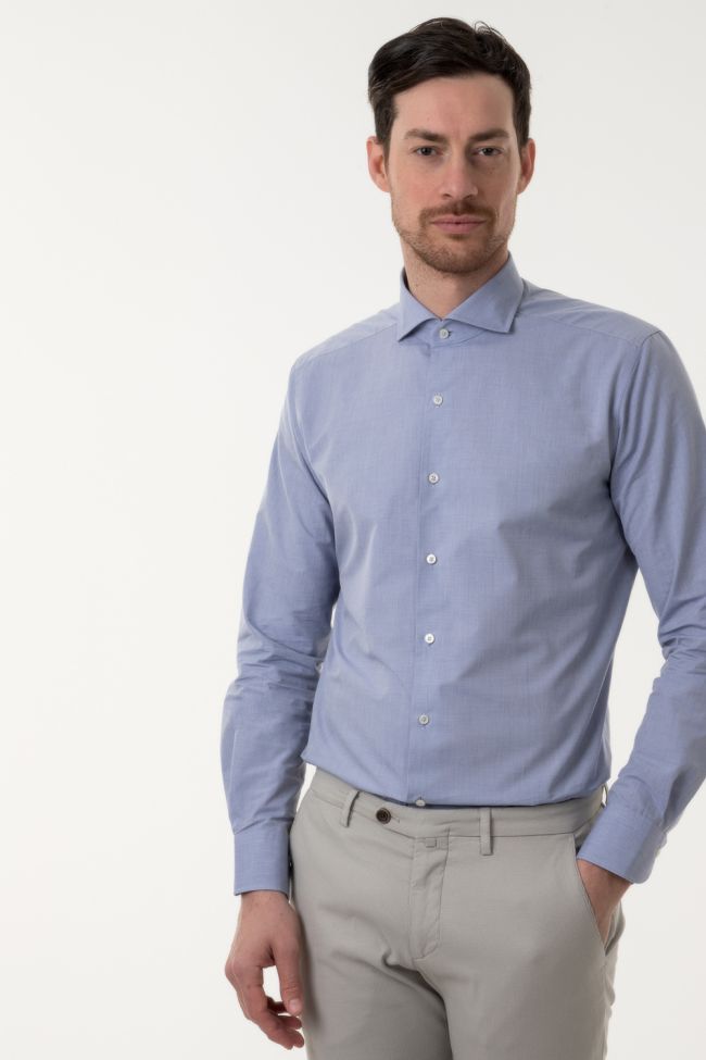 xacus Hemd Herren Xacus Regular Einfarbig 100% Baumwolle kragen Französisch Lange Ärmel