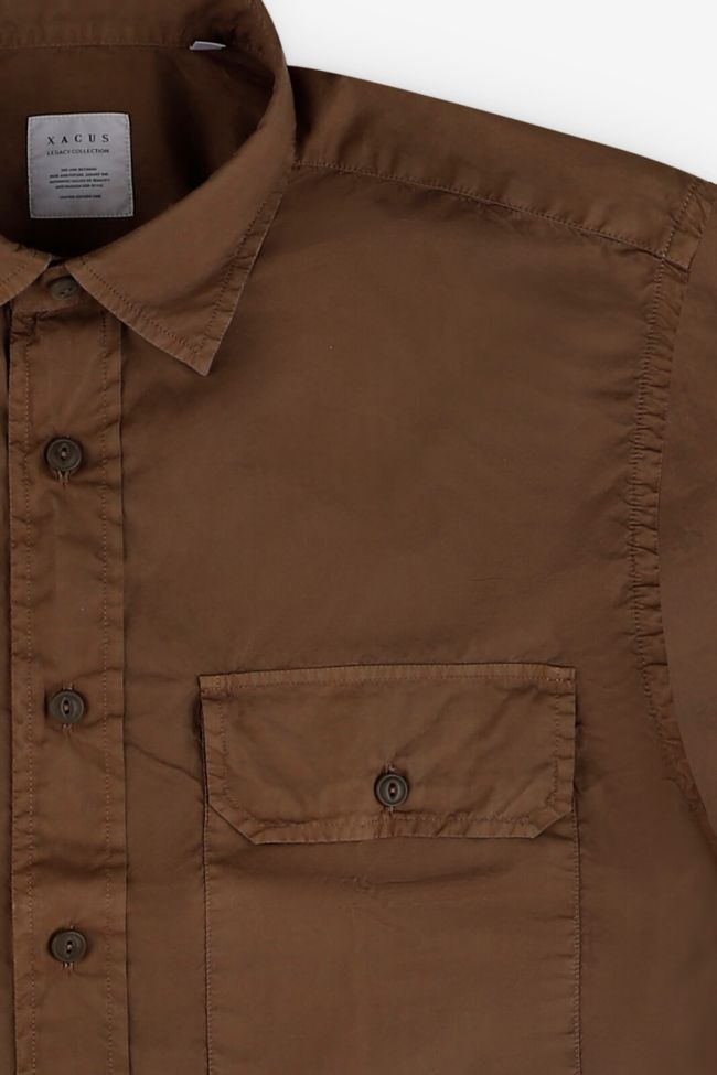 Xacus Hemd Herren Xacus Regular Einfarbig 100% Baumwolle Kragen Italienisch Lange Ärmel