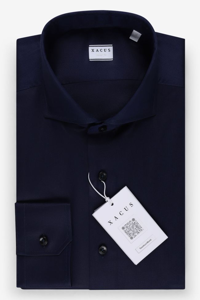xacus Hemd Herren Xacus Regular Einfarbig 100% Baumwolle kragen Französisch Lange Ärmel