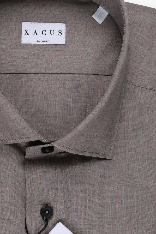 Xacus Hemd Herren Xacus Regular Einfarbig 100% Baumwolle Kragen Französisch Lange Ärmel