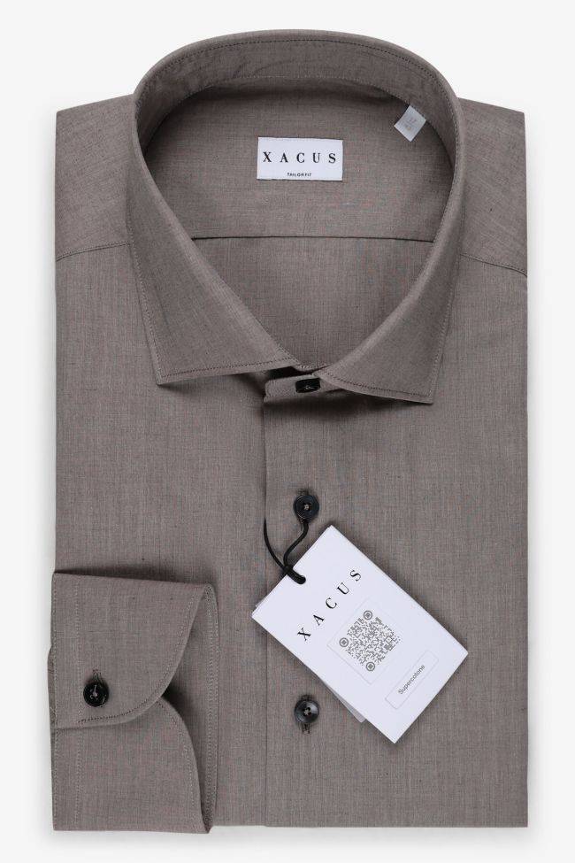 xacus Hemd Herren Xacus Regular Einfarbig 100% Baumwolle kragen Französisch Lange Ärmel