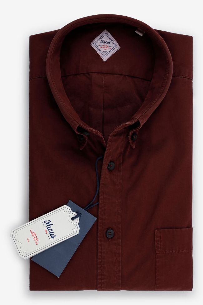 xacus Hemd Herren Xacus Regular Einfarbig 100% Baumwolle kragen Button-Down Lange Ärmel