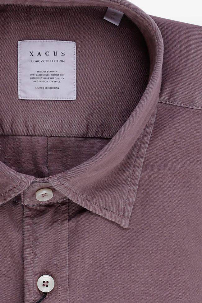 Xacus Hemd Herren Xacus Regular Einfarbig 100% Baumwolle Kragen Italienisch Lange Ärmel