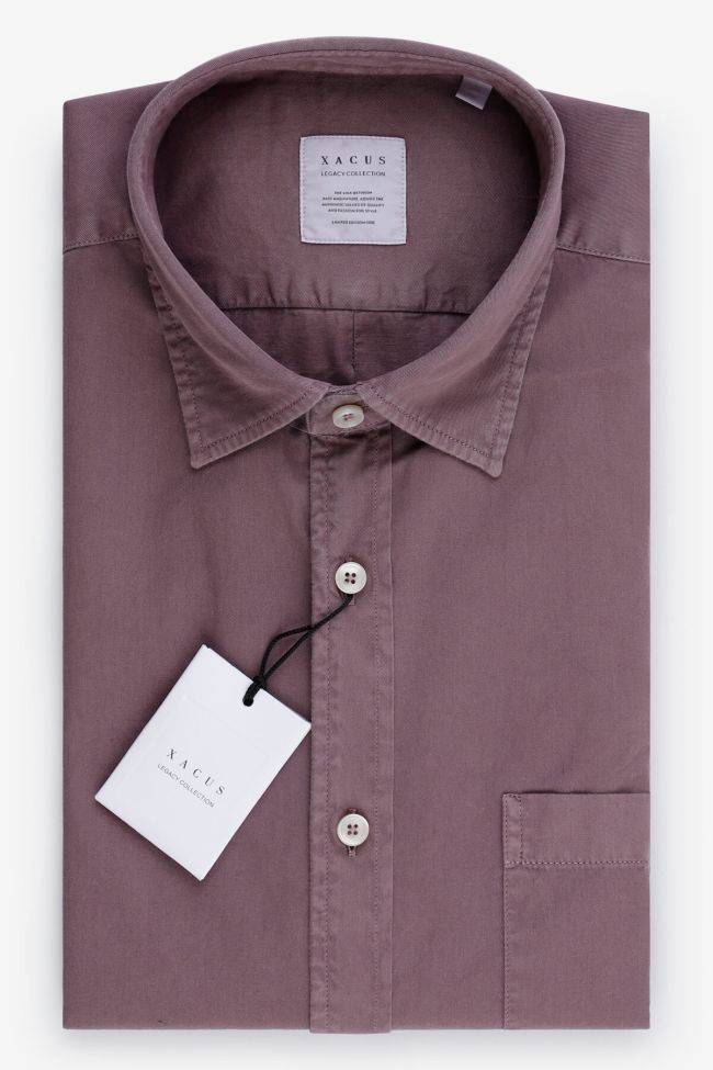 xacus Hemd Herren Xacus Regular Einfarbig 100% Baumwolle kragen Italienisch Lange Ärmel
