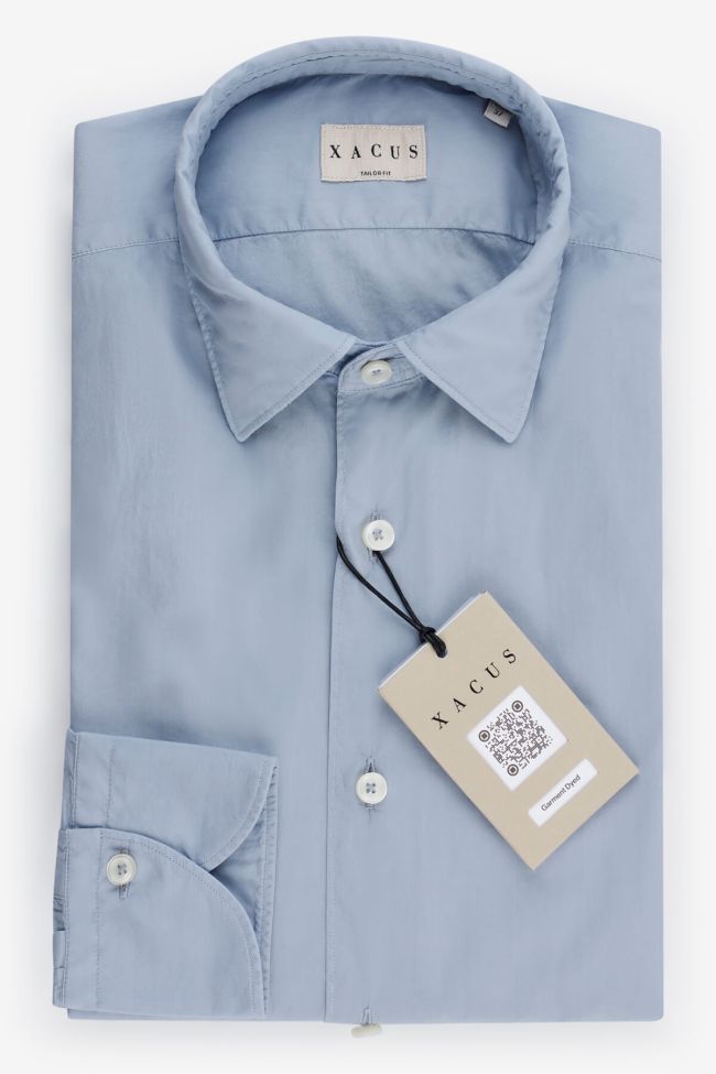 xacus Hemd Herren Xacus Regular Einfarbig 100% Baumwolle kragen Italienisch Lange Ärmel