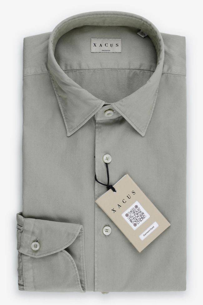 xacus Hemd Herren Xacus Regular Einfarbig 100% Baumwolle gewaschen kragen Italienisch Lange Ärmel