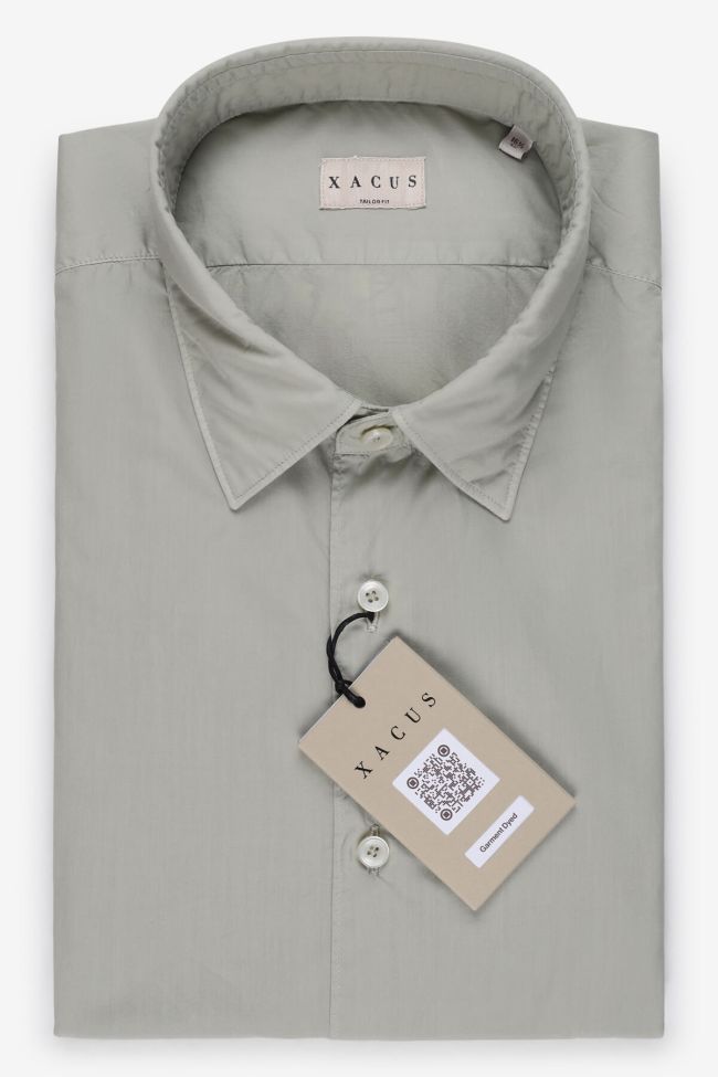 xacus Hemd Herren Xacus Regular Einfarbig 100% Baumwolle gewaschen kragen Italienisch Lange Ärmel