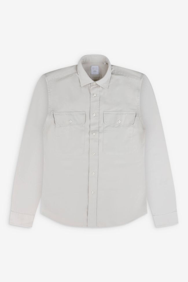 Xacus Hemd Herren Xacus Regular Einfarbig 100% Baumwolle Kragen Französisch Lange Ärmel