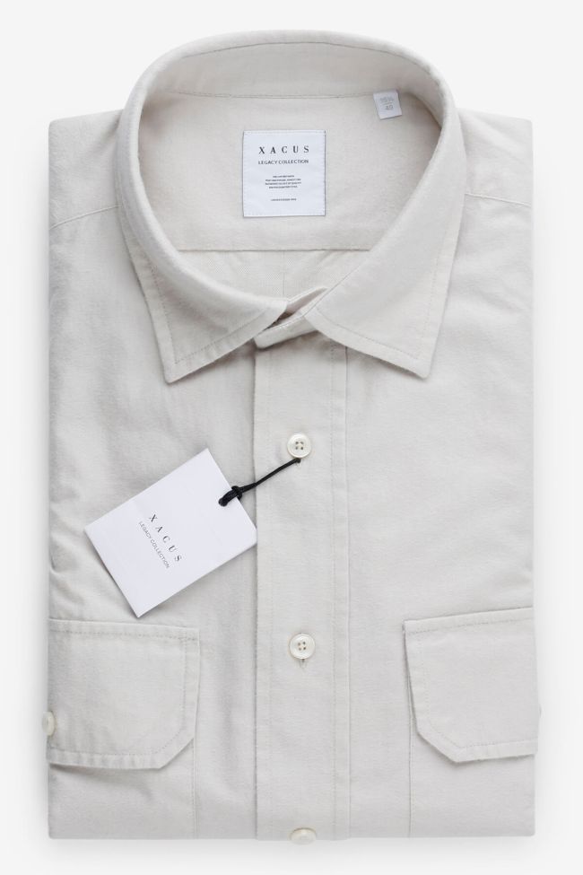 xacus Hemd Herren Xacus Regular Einfarbig 100% Baumwolle kragen Französisch Lange Ärmel