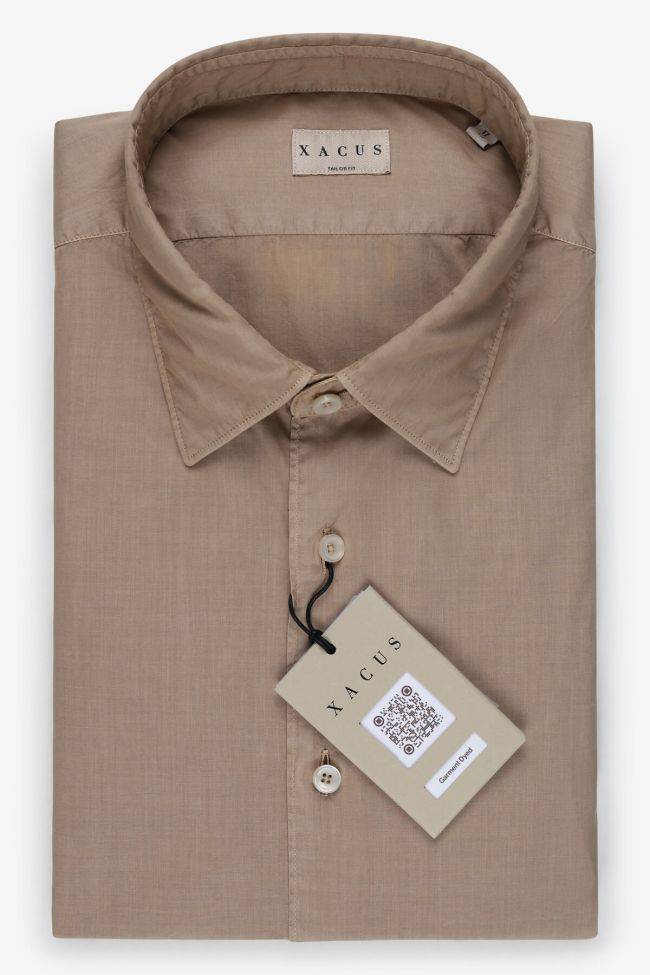 xacus Hemd Herren Xacus Regular Einfarbig 100% Baumwolle gewaschen kragen Italienisch Lange Ärmel