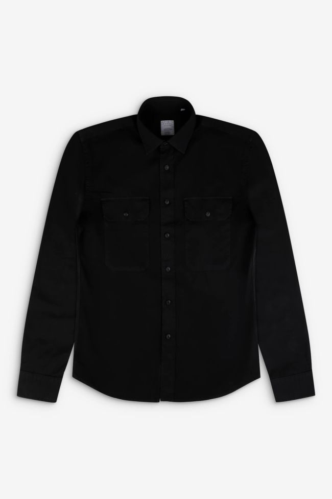 Xacus Hemd Herren Xacus Regular Einfarbig 100% Baumwolle Kragen Italienisch Lange Ärmel