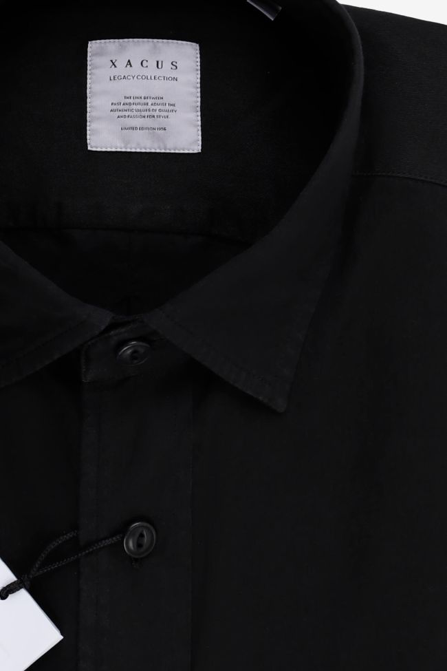 Xacus Hemd Herren Xacus Regular Einfarbig 100% Baumwolle Kragen Italienisch Lange Ärmel