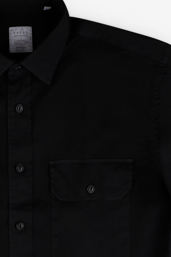 Xacus Hemd Herren Xacus Regular Einfarbig 100% Baumwolle Kragen Italienisch Lange Ärmel