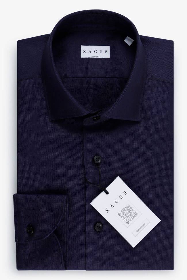 xacus Hemd Herren Xacus Regular Einfarbig 100% Baumwolle kragen Französisch Lange Ärmel