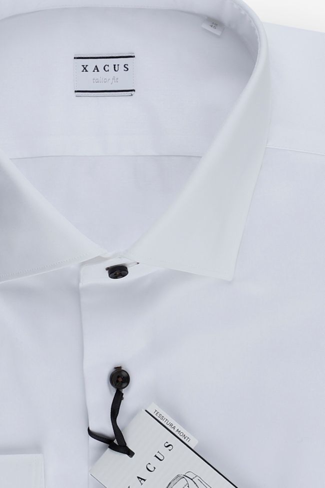 Xacus Hemd Herren Xacus Regular Einfarbig 100% Baumwolle Kragen Italienisch Lange Ärmel