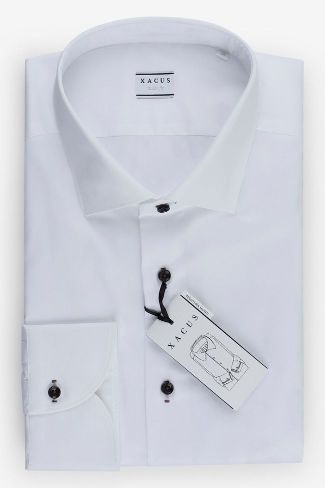 xacus Hemd Herren Xacus Regular Einfarbig 100% Baumwolle kragen Italienisch Lange Ärmel