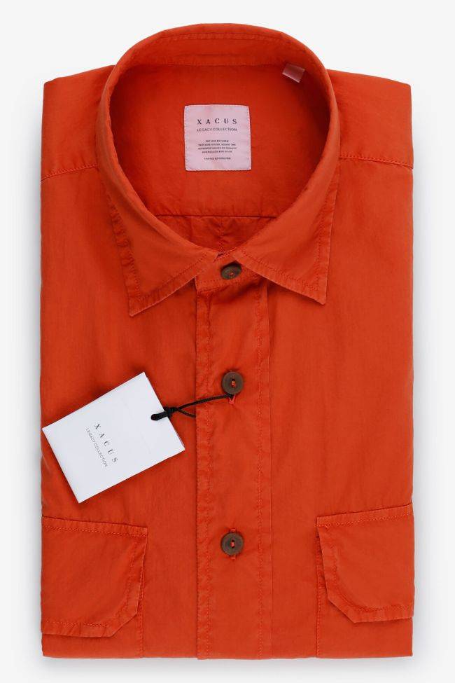 xacus Hemd Herren Xacus Regular Einfarbig 100% Baumwolle kragen Italienisch Lange Ärmel