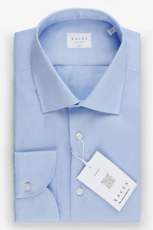Xacus Hemd Herren Xacus Regular Einfarbig 100% Bio-Baumwolle Kragen Französisch Lange Ärmel
