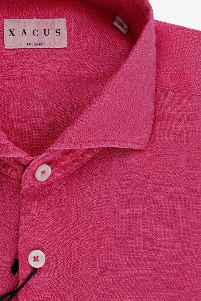 xacus Hemd Herren Xacus Regular Einfarbig 100% Leinen kragen Französisch Lange Ärmel