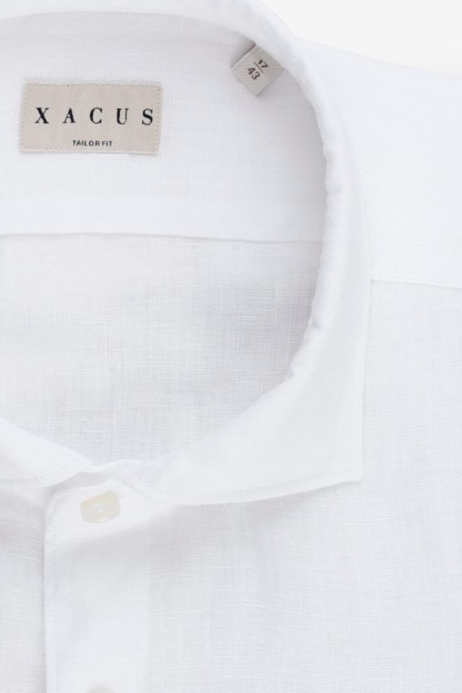 Xacus Hemd Herren Xacus Regular Einfarbig 100% Leinen Kragen Französisch Lange Ärmel